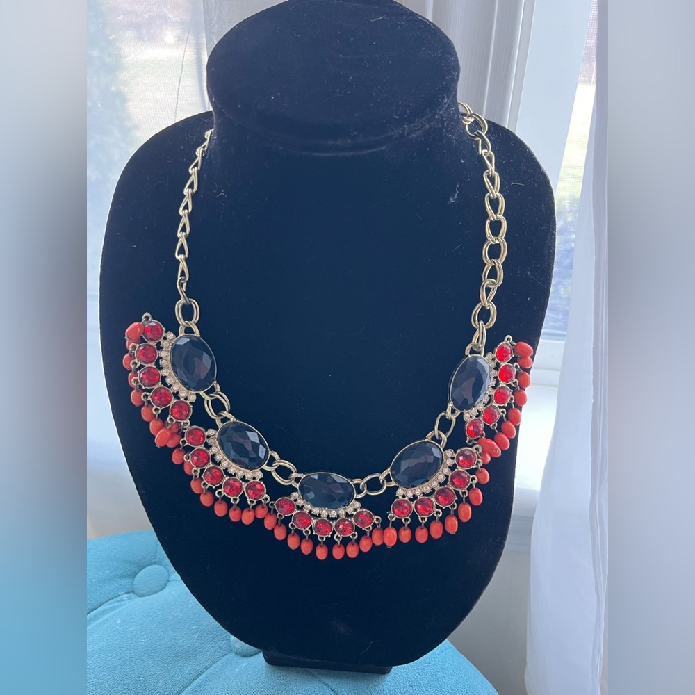 J. Crew Gold Chain Chunky Stone Necklace